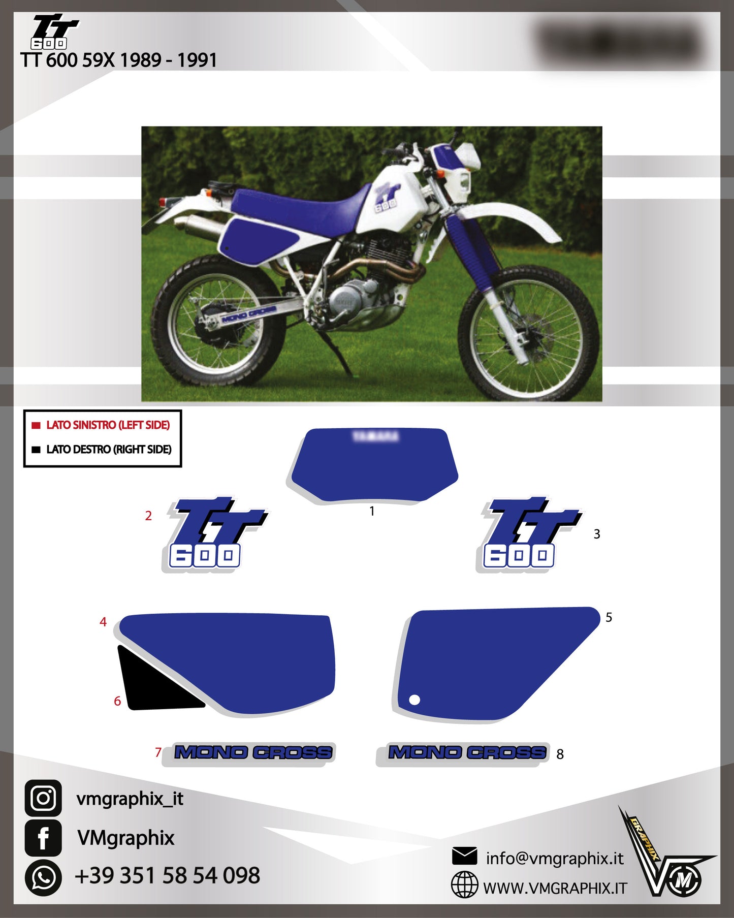 TT 600 59X BLUE 1989 - 1991