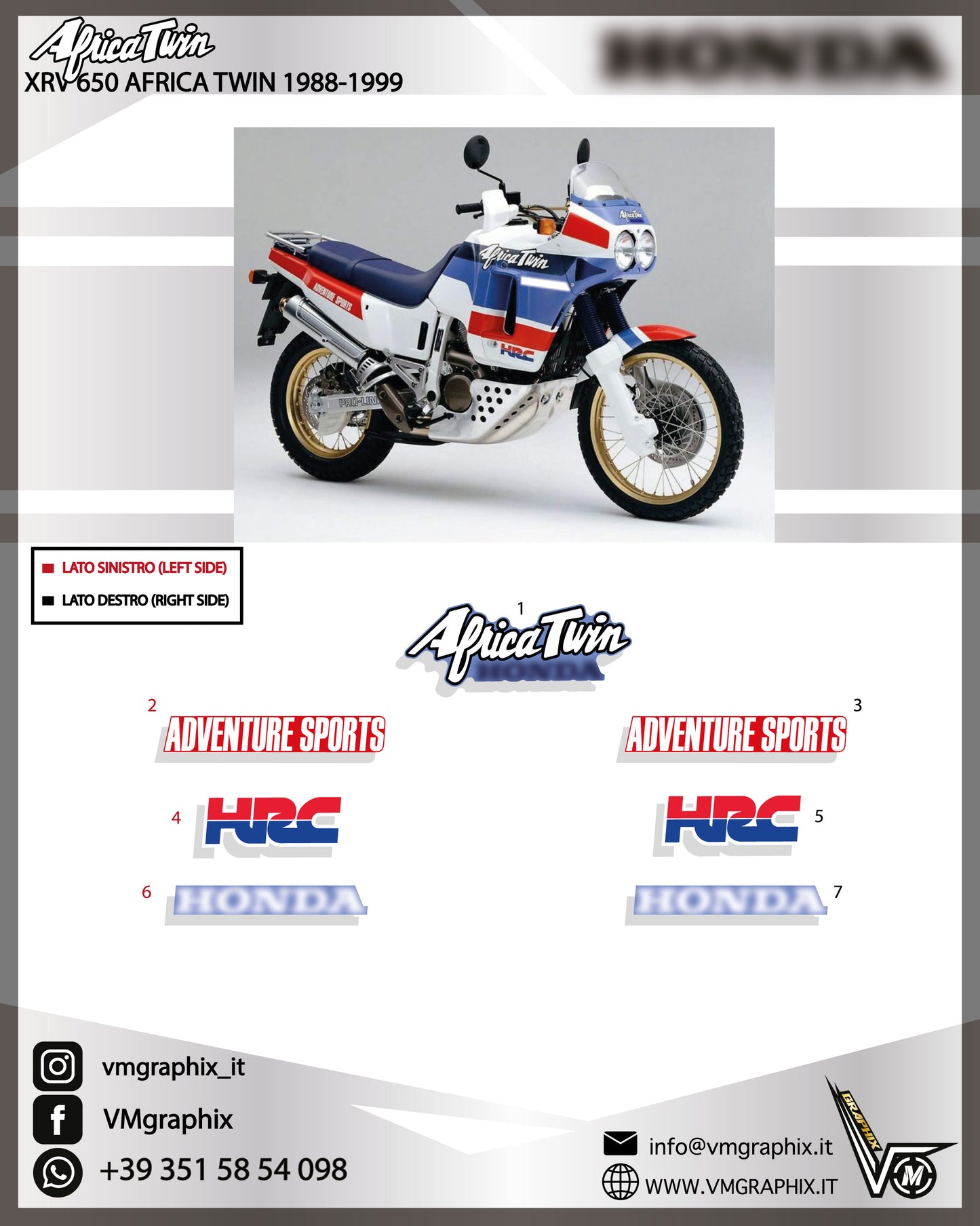 AFRICA TWIN RD03 XRV 650 1988 - 1999